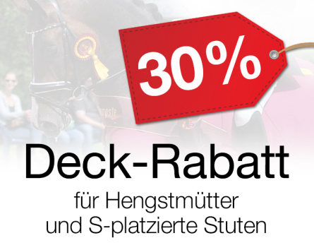 Dressurhengste Schleier, Burghof Brodhecker, Deckrabatt